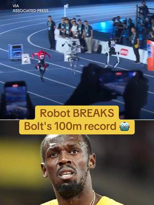 A robot clocked in at 9.39 seconds in the 100-meter sprint at the World Humanoid Robot Games, beating Usain Bolt's 2009 human record of 9.58 seconds 😳 (via Associated Press) #track #trackandfield #usainbolt #ai #robot 