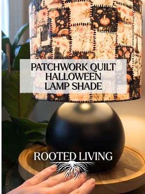 Faux Patchwork Quilt Halloween Lamp Shade. I gave a basic lampshade a fun Halloween makeover with a faux patchwork quilt twist! Using real fabric squares and Mod Podge, you can create this cute patchwork lampshade without a sewing machine, needle, thread, or a single real stitch. And the best part? Patchwork is supposed to be imperfect! Different-sized squares, different fabrics, and little imperfections are what give it that adorable faux quilt look. So don’t overthink the measurements or stress about making everything perfect—just have fun with it! A simple DIY lampshade makeover, a little Halloween decor, and a good old Mod Podge craft all in one. Who doesn’t love that? 🎃 Follow @rootedliving_ga for more thrift flips, budget-friendly DIY home decor, creative home decorating ideas, vintage-inspired decor, textured wall art, gallery wall inspiration, air dry clay DIYs, Rub ’n Buff projects, mod podge, frame makeovers, and step-by-step craft tutorials. #fyp #handmade #decor #craft #lamp 