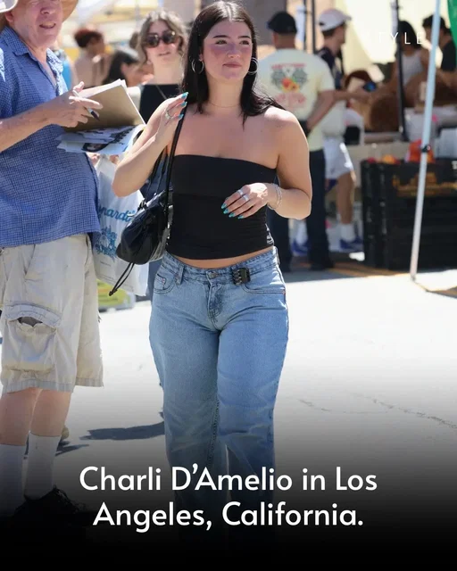 Charli D'Amelio is seen at The Studio City Farmers Market on August 23, 2026 in Los Angeles, California. (Photo by Slick/Star Max/GC Images)