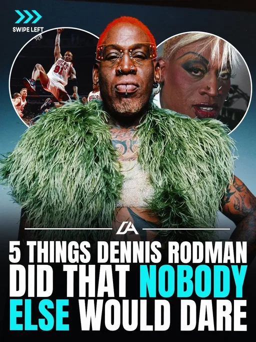 Dennis Rodman wasn’t just one of the greatest rebounders the NBA has ever seen… he might have been the most unpredictable superstar in sports history.  During the Bulls dynasty, Rodman could disappear to Las Vegas in the middle of the season, skip practice during the NBA Finals to wrestle with Hulk Hogan, show up to a publicity event in a wedding dress… and then somehow return to the court and dominate the glass like nothing happened. His off-court life was complete chaos, but when the ball went up, Chicago knew exactly what it was getting. And somehow, things got even stranger after basketball. Years later, Rodman repeatedly traveled to North Korea and developed a bizarre friendship with Kim Jong Un, calling his visits “basketball diplomacy.” There will probably never be another NBA superstar quite like Dennis Rodman. 💀 Follow (us) for more. We post the side of ATHLETES no one else does. 🏆 #dennisrodman #NBA 