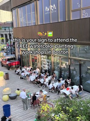 One of my fav free summer activities in Boston each summer is the free watercolor painting workshops at Lyrik Back Bay🖼️ They’re hosted every Monday til the end if Sept and they provide everything you need including paint, paper with outlined drawings. The registration comes out on Fridays on eventbrite but FYI it goes pretty fast so set a reminder 📲Follow for more 🎨Send this to a friend you’d go with #bostonfoodies #bostonblogger #sachaeats #bostonactivities #bostonma 
