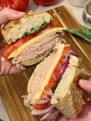 School lunch got a glow-up. ✨ Whole muscle turkey breast, a glaze of 100% pure maple syrup and Grade A honey, and patiently slow-oven-roasted to bring out every layer of flavor! Turkey Swiss Heirloom Tomato Baguette: 👉 Boar's Head® Maple Glazed Honey Coat® Turkey Breast 👉 Boar's Head® Imported Switzerland Swiss® Cheese 👉 Boar's Head® Garlic Aioli Gourmaise® Spread 👉 Baguette 👉 Heirloom tomato 👉 Fresh basil leaves 👉 Red onion 👉 Olive oil 👉 Salt and black pepper #BoarsHead #Foodie #Deli #BackToSchool #SchoolLunch 