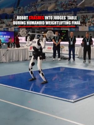 A humanoid robot has a major meltdown at the World Humanoid Robot Games during a weightlifting competition, tumbling straight into the judges’ table while trying to pick up the barbell. The mishap took place during the weightlifting final in Beijing, where robots are competing across a five-day showcase of difficult challenges.