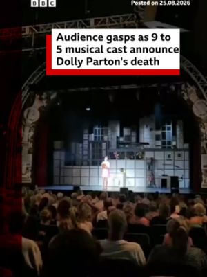 Actress Karla Tracey, who plays the same part Dolly played in the 9 to 5 film, spoke on behalf of the cast and crew when announcing the country music icon's death on Tuesday night at Worthing Theatre in the UK. #DollyParton #9To5 #CountryMusic #BBCNews