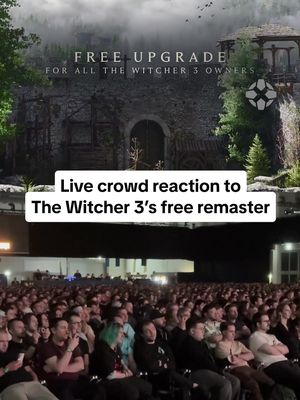The gamescom crowd reacts to the surprise that the new Remastered version of The Witcher 3: Wild Hunt will be free to everyone who owns the base game! #openingnightlive #gamescom2026 #thewitcher3 #reaction #free
