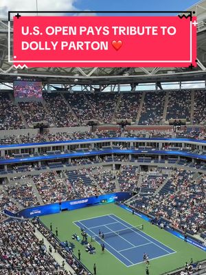 Dolly Parton's "Jolene" was played at Arthur Ashe Stadium today in honour of the legendary Dolly Parton. (via: X/nazzobetweeting)