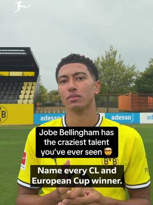 Is this the craziest football knowledge you’ve ever seen? 👀🏆 Jobe #Bellingham names every Champions League and European Cup winner from memory 🤯 #Bundesliga #fussball #ChampionsLeague #CL 