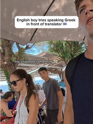 English boy speaks to a local in Greek! 🇬🇷😅 #greece #duolingo #bilingual #language 