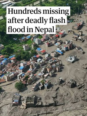 At least 98 people have died and hundreds of tourists and local people are missing in a flash flood ⁠that has struck the Nepal-Tibet border. ⁠  A wall of mud and rock appeared to collapse into a river on the border in the Himalayas, triggering catastrophic flooding on the Nepali side, Reuters reported. It said verified ​videos showed dozens of people being swept away, with authorities on both sides fearing far higher casualties and huge destruction.  Initial reports suggest an earthquake triggered an avalanche and caused the floods, Shisir Khanal, Nepal’s foreign minister, told the country’s parliament. Twelve British citizens including a 13-year-old girl are among 384 travellers missing after a flash flood in the Rasuwa district of Nepal, according to reports. The Nepali tourist board said the sudden flood happened on the Tibetan side of the Bhote Koshi River at about 8.30am on Wednesday.  More than 100 of the 384 missing people were yet to have a nationality confirmed. Tap the link in bio for the latest developments on this story.