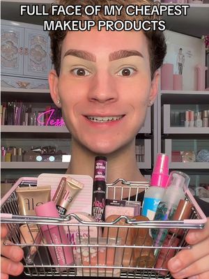 Replying to @Ali #4😝 picking out a full face of my cheapest makeup products! #makeup #beauty #makeupchallenge #viralmakeup 