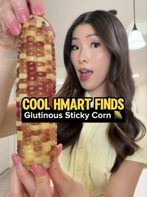 the world is sleeping on sticky corn!! (well, except Asia lol). It’s also called glutinous corn or waxy corn and it has SUCH a unique look, texture and bite to it! It’s almost like mochi or a sticky rice. It’s gluten free btw, despite it being called glutinous lol.  The best way I’d describe the difference in flavor is this: American sweet corn is typically very juicy, crisp and sweet. Glutinous corn found in Asia is very chewy, bouncy, and not as sweet. Basically, gutinous corn has a ton of amylopectin,which gives it that chewy texture! Makes it the perfect asian snack :)   How to cook: from frozen, microwave for ~3-4 minutes OR steam for ~6-8 minutes. Times will obviously vary depending on how much you’re cooking, but cook til fully warmed and tender!  #corn #stickycorn #hmartfinds #uniquefoods #glutinouscorn 