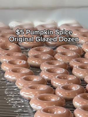 $5 Pumpkin Spice Original Glazed dozen, when you buy any dozen! 🎃🍩 Offer valid Thursday, 8/27 thru Sunday, 8/30 ⏳ Comment 🧡 if you’re picking up a dozen! Offer available 8/27 - 8/30 only at participating U.S. Krispy Kreme shops only and is subject to product availability. See full terms at www.krispykreme.com/offers 