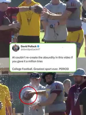 We’re days away from getting college football shenanigans like Kenny Dillingham spraying Sam Leavitt with a water bottle to get him ready for a game in the rain 🤣 (via davidpollack47/X, 🎥: Blakes_Take2/X) #foryoupage #CollegeFootball #cfb #samleavitt #football 