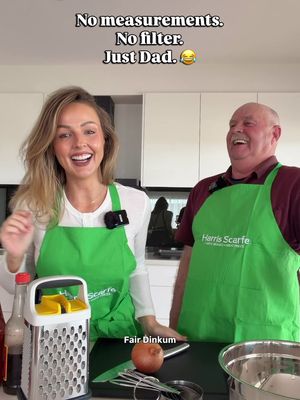 Cooking Sausage Rolls with Dad: no measurements, no written recipe… just vibes and a very strong Aussie accent 😂 Just in time for footy finals season too 🏉 These sausage rolls are the ultimate game-day snack for the NRL and AFL Finals! All the kitchen bits and pieces we used are from Harris Scarfe 🙌 Who wants Dad’s recipe? 👀👇🏼  500g lean beef mince 500g beef sausage mince  1 onion 1 carrot Minced garlic Tomato sauce Worcestershire sauce Puff pastry Milk to glaze  Mix all ingredients in a bowl, place on top of pastry sheets, roll into sausage, then glaze with milk.  Pop into oven at 180 fan forced for 45 minutes  Enjoy 😋  (Ad) @Harris Scarfe 