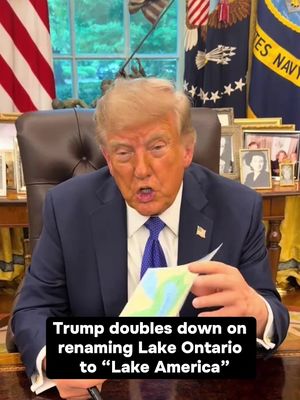 President Trump renewed his threat to rename Lake Ontario to “Lake America” in a clip posted to his TikTok on Wednesday. In a Truth Social post on Tuesday, Trump said the U.S. was “giving serious consideration” to the name change, claiming the country does not expect to be “doing much business with Ontario any longer.” The comments come as trade tensions between the U.S. and Canada have intensified in recent days, adding to a series of disputes between the historically allied neighbors. #trump #canada #tariffs #lakeontario #carney 