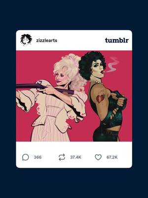 dolly parton x tim curry fanart because you know what hell yeah❤️ #dollyparton #timcurry #rockyhorror 