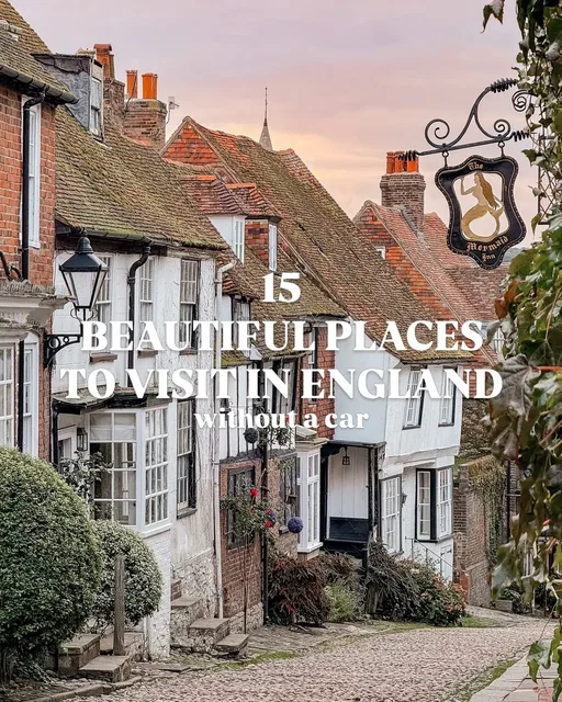 Did you know you don't need a car to explore some of the most beautiful places in England? From pretty villages and historic cities to fairytale castles, beautiful countryside and incredible coastal views, all of these places can be reached by train or bus. So if you don't drive, or simply fancy leaving the car at home, you can still explore so much of England. 📍 Save this post for your next UK day trip or weekend away. Which one would you visit first? … #uktravel #englandtravel #ukdestinations #englandtrip #visitengland 