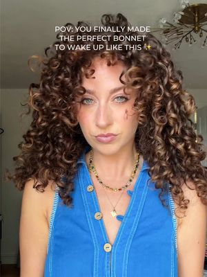 POV: you finally made the perfect bonnet 🤍 DM me "BONNET" and I'll send you the details!  Okay curlfriends let’s chat…Sleeping in a bonnet IS non-negotiable if you want your hair to last past day one. But not just any bonnet. Those cheap polyester amazon ones are working AGAINST your curls, we don't do polyester BS around here…IYKYK The RIGHT bonnet is what actually gives you: ✨ day 2, day 3, and dare I say day 4 curls that survive the night ✨ no more frizz, no more tangling ✨ way less breakage = actual length retention ✨ curls that stay hydrated ✨ silk that keeps you cool naturally throughout the night Here's the thing though. I've been a bonnet girlie for YEARS and I've hated every single bonnet I've ever tried. Too tight, too loose, too small, too big… and that forehead and bang dent in the morning?? Absolutely not. So I fixed it. Say hello to the Fit Me Right Bonnet - the first bonnet with a fully adjustable system (patent pending 😌) that fits YOUR hair, YOUR length and YOUR head.  Plus a pillow-soft comfort band on the front, so there's zero pressure on your hairline and zero forehead line.  100% mulberry silk, double-lined, none of that polyester BS. 2 years in development. 15 iterations… and it was worth every single one 🤍 DM me "BONNET" and I'll send you the details #bonnet #silkbonnet #curlyhair #curlygirl #curlyhairroutine   