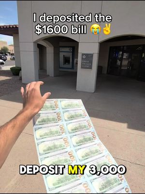 Deposited the $1600 bill 😭✌️PLS FOLLOW ME