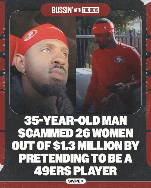 A 35-year-old man scammed 26 women out of $1.3 million by posing as a 49ers player. He used fake social media, bank statements, luxury cars and dating apps to sell the lie 💀 #BWTB #scam #49ers 