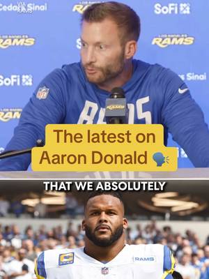 Rams HC Sean McVay said the team is still in a holding pattern when it comes to Aaron Donald's possible comeback 👀 (via @Los Angeles Rams) #nfl #nflfootball #larams #aarondonald #matthewstafford 