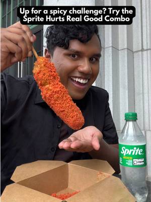 Spice lovers, add this to the CNE food list! 🌶️🔥 The exclusive Sprite Hurts Real Good Combo pairs a Takis Fuego Corn Dog from TWELVE with an iced-cold Sprite for the ultimate heat-meets-refreshment experience. 🥤 Available at the CNE until September 7! #ad