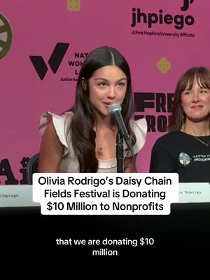 Ahead of the #daisychainfields Festival #OliviaRodrigo announced, "We are donating 10 million dollars to be donated directly to these 10 nonprofits," including Planned Parenthood, Black Mamas Matter Alliance, Center For Reproductive Rights, National Women's Law Center and more.  Truly an unreal contribution to helping girls and women across the US! Go, Olivia, go!! @Olivia Rodrigo @Daisy Chain Fields 