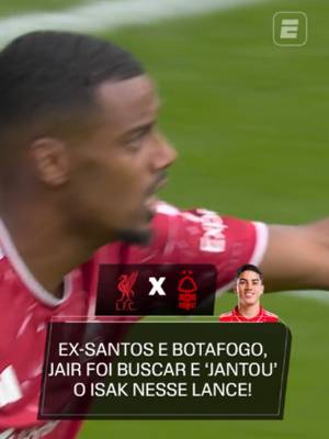 QUE RECUPERAÇÃO, MEU ZAGUEIRO! O Isak recebeu um lindo lançamento e parecia uma grande chance de gol para o Liverpool, mas o zagueiro Jair mostrou uma recuperação impressionante e 'jantou' o atacante sueco para salvar o Nottingham Forest! ASSISTA a Liverpool x Nottingham Forest pela ESPN no Plano Premium do #DisneyPlus! #PremierLeagueNaESPN #Live #TikTokEsportes