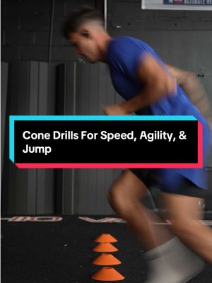 Cone Drills To Build Speed, Agility, & Jump  👉🏽 Speed isn’t just sprinting. It’s how quickly you can stop, redirect, and produce force again. 🔥 Add these cone drills into your routine.  🔗 link in bio for 1:1 coaching  ⚙️ @ASRV  #speedandagility #footwork #athlete #plyometrics #FitnessForLife 