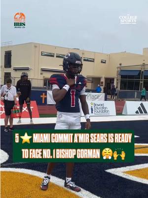 5⭐ Miami commit @Not A’mir gets ready for his biggest test of the season against No. 1 Bishop Gorman 🙌🔥 • • • • #ItsAllAboutTheU #Canes🙌 #MiamiHurricanes #TheU #miami @The College Sports Company 