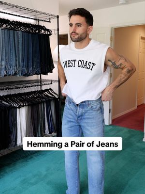 Hemming a pair of jeans
