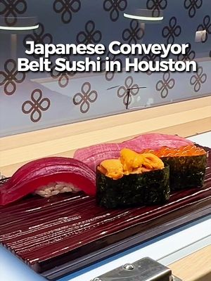 Japanese conveyor belt sushi in Houston that feels like a little taste of Tokyo 🇯🇵 📍 Kaiten Sushi Ginza Onodera 12270 Westheimer Rd, Houston, TX 77077 #HoustonSushi #HoustonFood #HoustonRestaurants #JapaneseFood #KaitenSushi