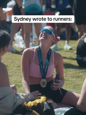 Sydney had a few words waiting at the finish line 💌 A final cheer for the runners, after giving it everything.