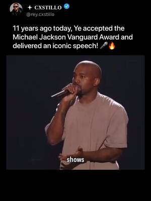 11 years ago today, Ye delivers an iconic speech after accepting the Michael Jackson Vanguard Award 🏆 #kanyewest #kanye #ye #yeezy #fyp 
