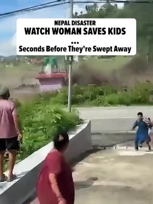 ⚠️😱 A woman and two children escaped Nepal's deadly flash floods by mere seconds ... with heart-stopping video showing a wall of muddy debris roaring right behind them. 🎥: Jam Press