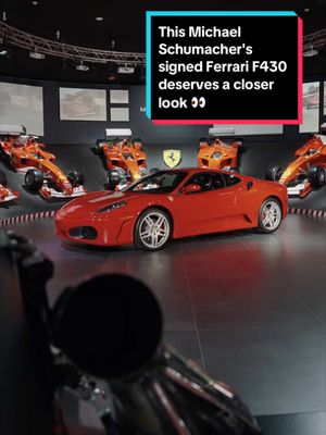 Recognise this signature? 👀 Here’s a hint: 🏆🏆🏆🏆🏆🏆🏆  See Michael Schumacher’s signed #FerrariF430 at #MuseoFerrari in #Maranello.  On display for a limited time.  #Ferrari #MuseiFerrari 