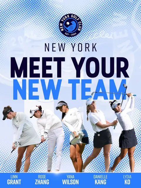 New York, meet your new team. 🗽 Lydia Ko. Rose Zhang. Yana Wilson. Danielle Kang. Linn Grant. Welcome to New York Golf Club.
