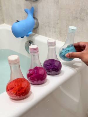 Bath time just got so much fun! Kids bath bomb potion fizz, foam and swirl with colours.. hands on STEM fun! #bathbomb #bath #kidsmusthave #potions #MomsofTikTok 