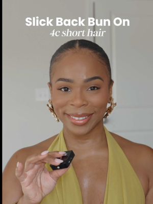 Slick Back bun on 4c hair Tutorial #naturalhair #4chair #slickback #sleekbun #sleekponytail @CAMILLE ROSE @Pattern 