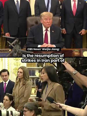 When asked if strikes on Iran over the weekend marked a limited campaign or a return to full-scale war and how the U.S. plans to respond to Iranian strikes in Jordan and the UAE, President Trump told CBS News’ Weijia Jiang that although Iran has been severely weakened, the U.S. could still "smack them" if necessary. U.S. Central Command announced an attack Sunday on what it said were Iranian rocket launchers on Larak Island, in the Strait of Hormuz. Trump said the Strait of Hormuz is "in extremely good shape" and that "we've done a great job with Iran." #iran #trump #straitofhormuz #jordan #israel 