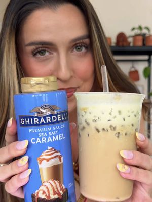 Sweet & Salty Caramel Pistachio Latte 💚☕️✨ There are flavor combinations that just make sense, and then there are the ones that you have to try to believe in... I had to see if pistachio + Ghirardelli sea salt caramel would work in a cafecito, y les tengo que decir… I think it's a new favorite! For this latte you’ll need: • 1 tbsp pistachio spread • ½ tbsp vanilla syrup • ½ tbsp Ghirardelli Sea Salt Caramel Sauce • Double shot of espresso • 6 oz milk of choice For the pistachio cold foam: • 3 tbsp heavy cream • 2 tbsp milk of choice • 1 tbsp vanilla syrup • 1 tbsp pistachio spread @Ghirardelli Chocolate Company Sea Salt Caramel Sauce drizzled on top is a MUST have to perfect the drink! #GhirardelliPartner #homecafe #coffeerecipe #coffeeathome
