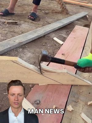 Hammer precision that should not be possible | Man News via marlen_aralbai/ig #hammer #contractor #carpentry #react 