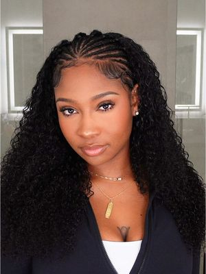 Some braids and a half wig from @curlsqueen rq  18 inch 3b3c water kinky curly half wig Products from @GARNIER OFFICIAL 🫶🏾