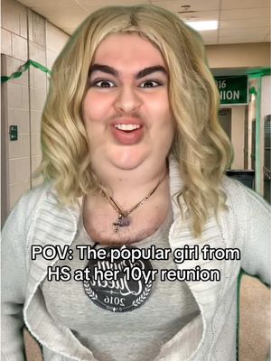 at least she’s confident 😂😂 #satire #fyp #highschool  #reunion #comedyskit 