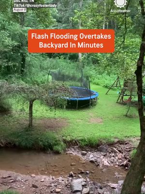 In just 10 minutes, surging floodwater swallowed this backyard in Del Rio, Tennessee, as rain fell at 1 to 2 inches per hour, showing the frightening speed of flash flooding. 🌧️ 📷: @crazyfosterlady