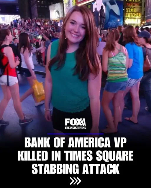 A 32-year-old Bank of America vice president has been identified as the woman killed in a random stabbing attack in the heart of Times Square. Erin Piacenti, of Chester, New Jersey, was one of two people stabbed. Police say the attacker struck twice within roughly 20 seconds. A 68-year-old man was also wounded and is in stable condition. "We are shocked and deeply saddened by the tragic loss of our colleague," Bank of America says, calling Piacenti a "valued teammate." NYPD Commissioner Jessica Tisch describes the violence as a "random and unprovoked attack."