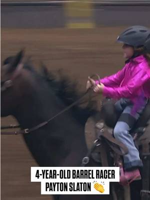Born to be a cowgirl. 👏 4-year-old Payton Slaton became the youngest barrel racer in Cowtown Coliseum history last weekend when she competed in the Stockyards Championship Rodeo, posting a time of 15.48 seconds. Video via Cowtown Coliseum. #barrelracing #rodeo 