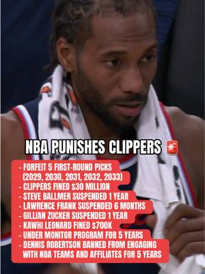 🚨 Breaking: NBA is penalizing the LA Clippers and Kawhi Leonard for violating salary cap circumvention rules NBA says Kawhi violated the rules through the conduct of his agent, Dennis Robertson, who pressured the Clippers to help him obtain off-court income opportunities and failed to reimburse payments for personal expenses #NBA #basketball #clippers #kawhileonard #nbabasketball 