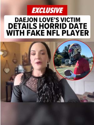 😳 One of Daejon Love’s victims shares details from a date with the fake NFL player, saying he was a big yapper who name-dropped connections to Antonio Brown, Tom Hanks and more. Full interview at the 🔗 in bio.