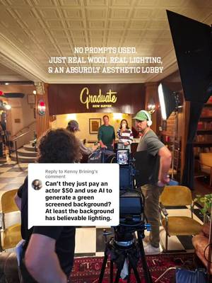 Replying to @Kenny Brining When your hotel looks too good to be real, you have to drop the raw BTS footage. #GraduateHotels #WeAreAllStudents 